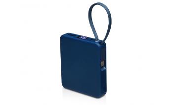 Аккумулятор внешний со встроенным кабелем USB-C Evolt Дэнси, 5000 мАч, темно-синий (590160.72)