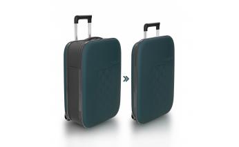 Suitcase folding Rollink Vega II, 55x40x20 cm, 2 wheels, blue-green (105-21-330-380-100)