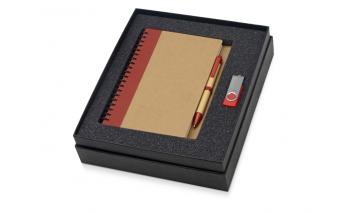 Gift set Essentials with USB flash drive and A5 notebook with pen, red (700321.01)