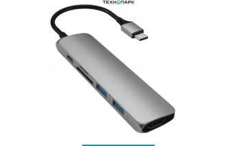 Разветвитель USB Satechi Slim Multiport V2, серый космос (ST-SCMA2M)