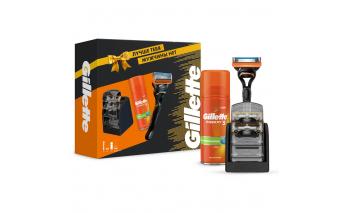 Gift set Gillette razor Fusion 5 + shaving gel + cassette stand