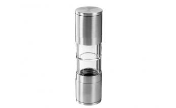 Mill double mechanical Eat&Bite Twin salt and pepper, silver/transparent (627016)