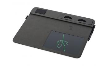 Коврик для мыши многофункциональный Qjet Multi Pad с беспроводной зарядкой и LCD экраном, 10 Вт, черный (788725)