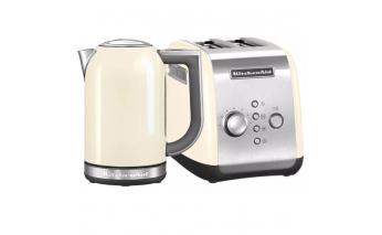 Set: Electric kettle KitchenAid cream 5KEK1722EAC + Toaster cream 5KMT221EAC