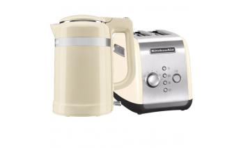 Set: Electric kettle KitchenAid cream 5KEK1565EAC + Toaster cream 5KMT221EAC