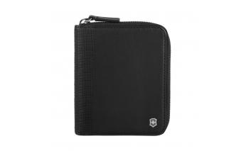 Wallet Victorinox Altius Alox with zipper, genuine leather, 12x2x10 cm, black (611576)