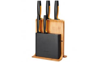 Set of 5 knives in a bamboo block Fiskars Functional Form 1057552