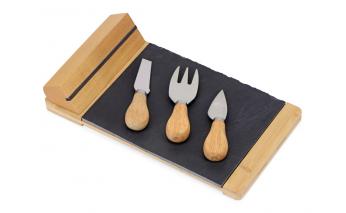 Набор для сыра из сланцевой доски и ножей Bamboo collection Taleggio, светло-коричневый (822108)