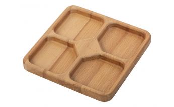 Square bin Eat Snacks brown RA-289054