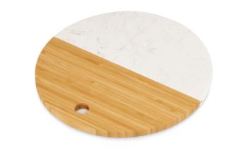 Cutting board of bamboo and marble Eat&Bite Julia, natural, white, marble (827318)