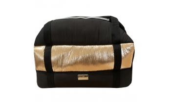 Pet carrier bag AntePrima Bianca, black and gold, 43x23x30 cm