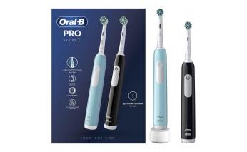 Щетка зубная электрическая Oral-B Pro Series 1 Duo/D305.523.3H черная + бирюзовая