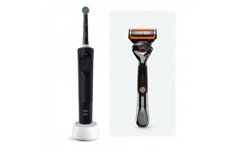 Щетка зубная электрическая Oral-B Vitality Pro черная + мужской бритвенный станок Gillette Fusion Proglide