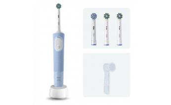 Щетка зубная электрическая Oral-B Vitality Pro голубая + насадки Cross Action 2 шт + колпачок на насадку