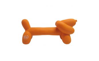 Игрушка для собак латексная Duvo+ Надувная такса, оранжевая, 18x5.5x8 см