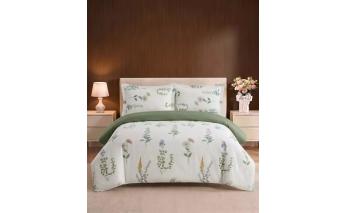 Bedding set Arya Simple Living Bouquette single olive, white 8680943243416