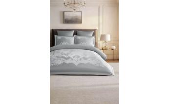 Bedding set Arya Noble Epic Euro, double silver, white 8680943260482
