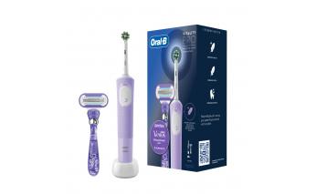 Набор щетка зубная электрическая Oral-B Vitality Pro D103.413.3 Lilac Mist + Бритва Gillette Venus Swirl с 1 сменной кассетой