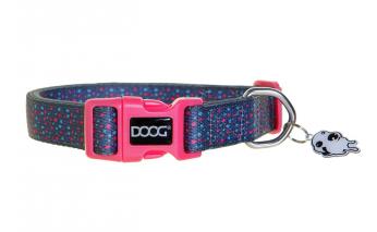 Collar for dogs Doog Marley, 32-46 cm, blue speckled, M