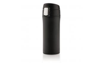 Mug thermal XD Collection Easy Lock made of recycled RCS stainless steel, 300 ml, black (P435.061)