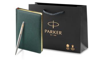 Ручка шариковая Jotter Essential + ежедневник недатированный , темно-зеленый (PR4B-SETSLR1G)