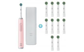 Щетка зубная электрическая Oral-B Pro 3 D505.513.3X розовая + насадки Oral-B CrossAction EB50RX ,10 шт.