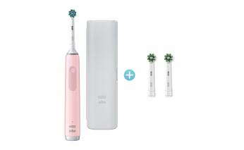 Electric toothbrush Oral-B Pro 3 D505.513.3X, pink + Oral-B Cross Action EB50RX-2 nozzles, 2 pcs.