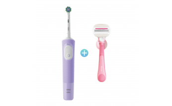 Electric toothbrush Oral-B Vitality Pro D103.413.3 Cross Action Protect X Clean lilac + Women's razor Gillette Venus Comfortglide Miami + 1 replacement cartridge + holder