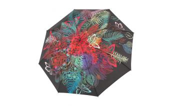 Зонт автоматический Doppler Fiber Automatic 5x5x29 см, черный/бабочки/цветы (746165PD)