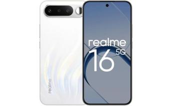 Смартфон Realme 16 5G 8/256Gb, RMX5171, NFC, AMOLED, 120Гц, 7000мAч, белый (2176156)