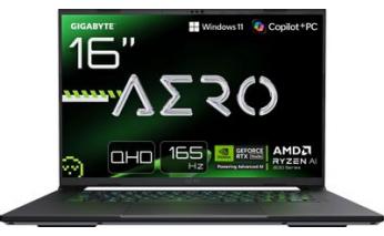 Ноутбук игровой Gigabyte Aero X16 1WH 16, IPS, AMD Ryzen AI 7 350 2ГГц, 8-ядерный, 32ГБ DDR5, 1ТБ SSD,  NVIDIA GeForce  RTX 5070 для ноутбуков - 8 ГБ, Windows 11 Home, серебристый (2113140)