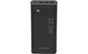 Аккумулятор внешний Digma DGPF20A, 20000мAч, черный (1928778)