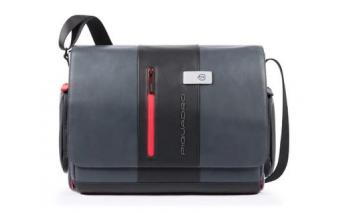 Men's bag Piquadro Urban, 43x13x30 cm, genuine leather, grey/black (1166953)