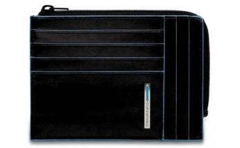 Credit card case Piquadro Blue Square, genuine leather, black (442728)