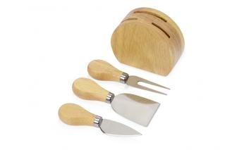 Set of cheese knives on a stand Eat&Bite Take it cheesy, beige (826308)