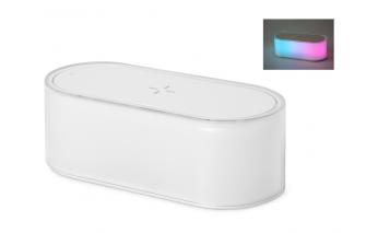 Night light with wireless charging and RGB illumination Evolt Miracle, 15 W, white (401305)
