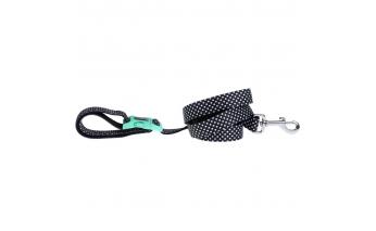 Adjustable dog leash Doog Pongo, black with white spots, 130-160/2.5 cm (LEADN3-L)