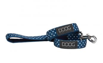 Поводок для собак Doog Stella, синий в белый горох, L, 130х2.5 см