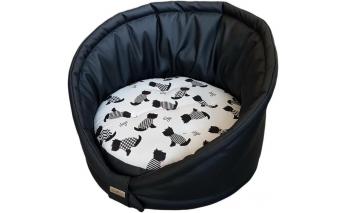 Pet bed AntePrima Tortellino, black print “Dogs”, 50x46x10 cm RA-325153