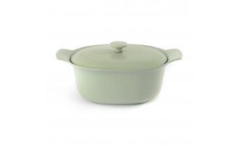 Кастрюля чугунная овальная с крышкой Berghoff Ron 22*28 см 5,2 л зеленая 3900044