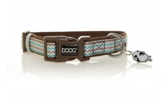 Collar for dogs Doog Benji brown - blue zigzag, L, 42-62 cm RA-325268