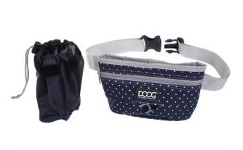 Сумка на пояс Doog Treat Pouch, синяя в белый горох, 20х12см (TP04B)