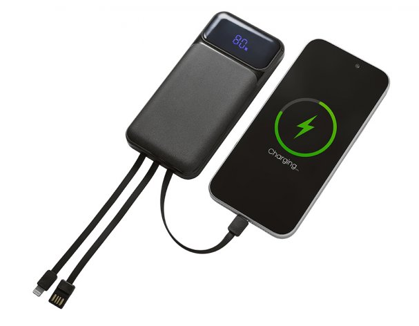 Gift set Lettertone Tesla with an A5 notepad, pen, and 10,000 mAh power bank, black