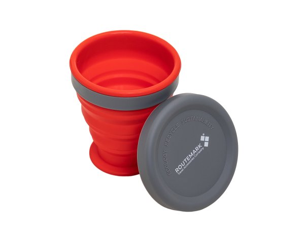 Folding silicone glass Routemark Floppy with lid 200 ml