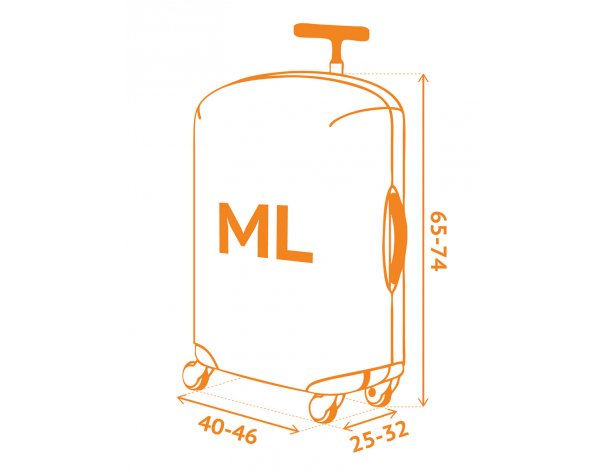 Suitcase cover Routemark Chrome in black M/L (SP240)