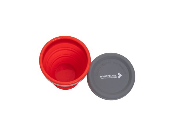 Folding silicone glass Routemark Floppy with lid 200 ml