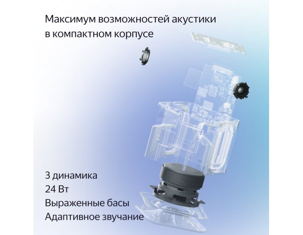 Колонка умная Яндекс Станция Миди с Алисой, с Zigbee, 24Вт черная