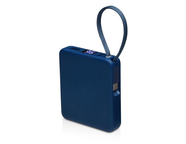Аккумулятор внешний со встроенным кабелем USB-C Evolt Дэнси, 5000 мАч, темно-синий (590160.72)