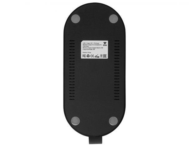 Charging station wireless 4-in-1 Evolt Portal with lamp, 15 W, black (592207)