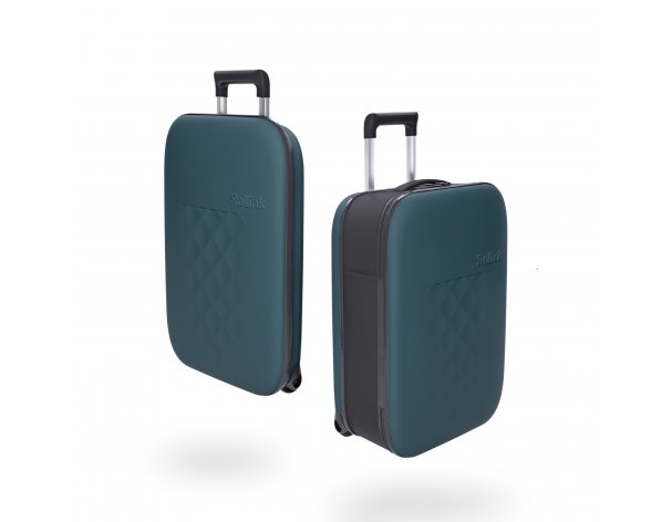 Suitcase folding Rollink Vega II, 55x40x20 cm, 2 wheels, blue-green (105-21-330-380-100)